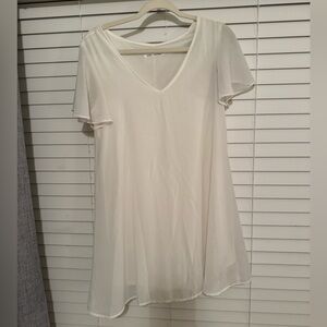 Flowy white mini dress- perfect for brides!